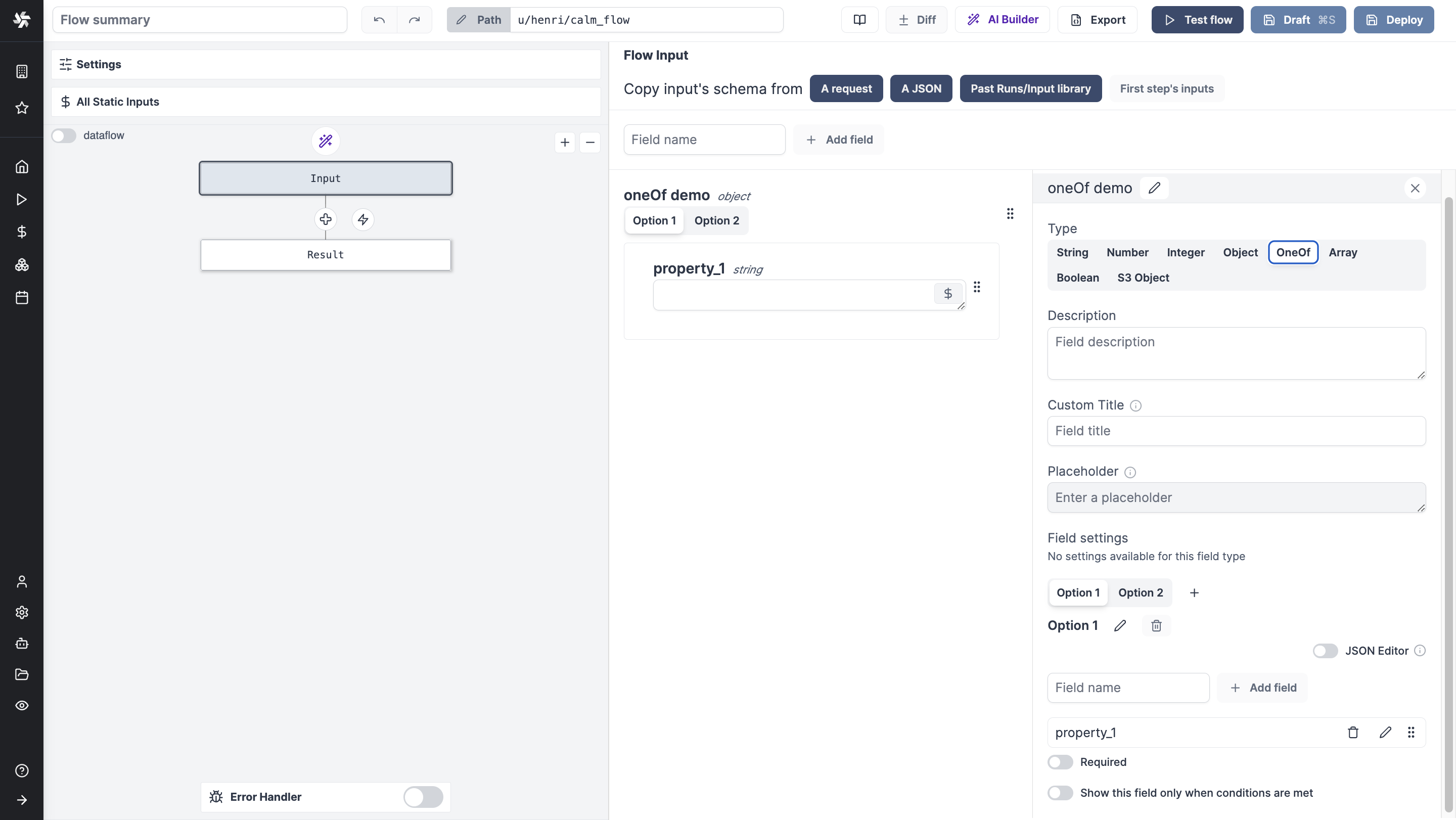 oneOf Flow oneOf Flow