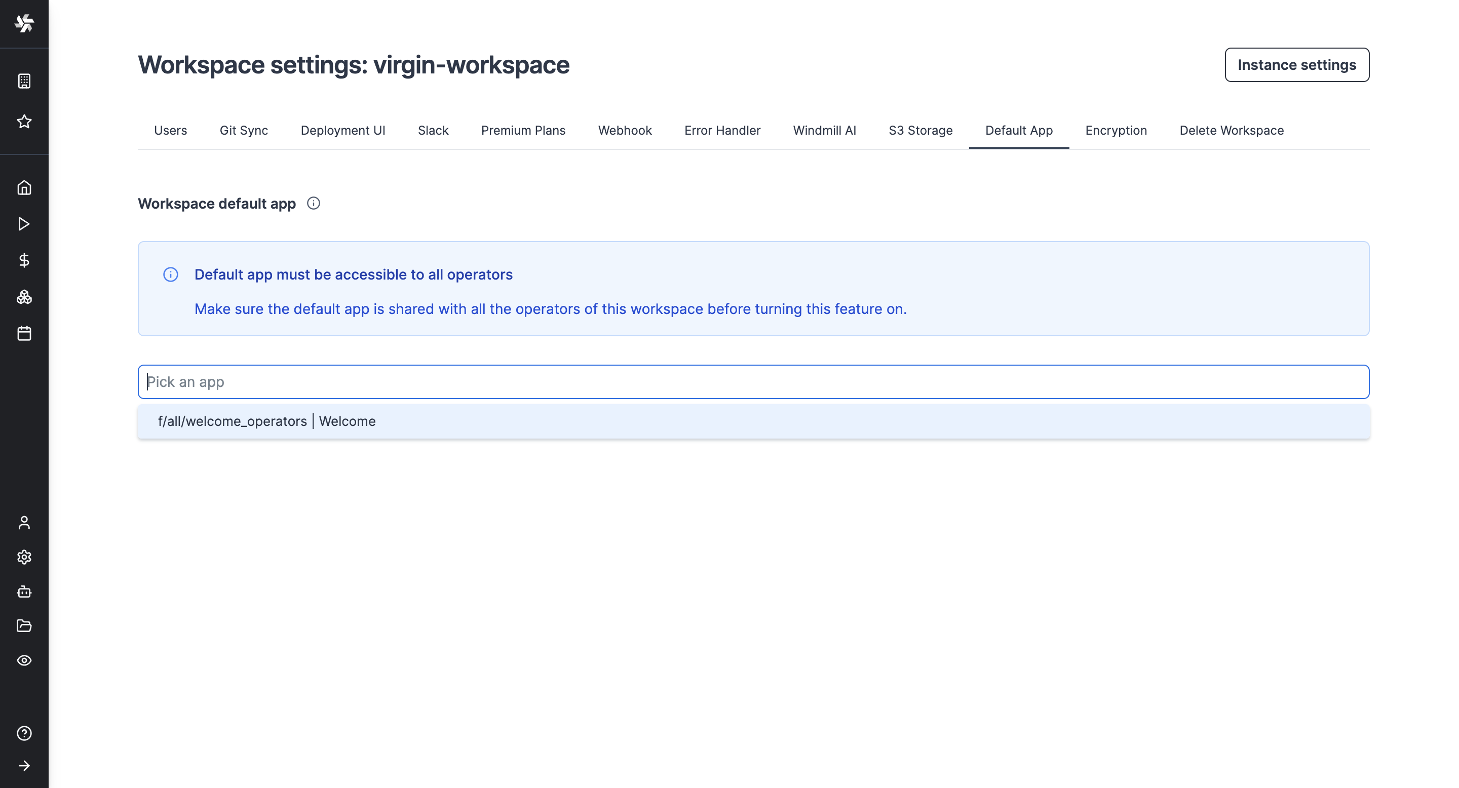 Set up default app Set up default app